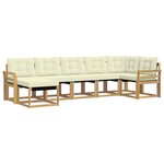 vidaXL Ensemble de canapés d'extérieur 7 Pièces Blanc et crème