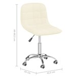Vidaxl chaise pivotante de salle à manger crème tissu