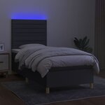 vidaXL Sommier à lattes de lit et matelas et LED Gris foncé 80x200cm