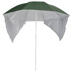 vidaXL Parasol de plage avec parois latérales Vert 215 cm