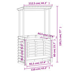 vidaXL Table de bar d'extérieur et toit 112 5x57x195 5 cm bois massif