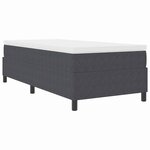 vidaXL Lit à ressorts avec matelas gris foncé - 100 x 200 cm  tissu cordon