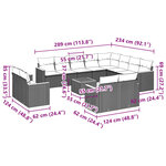 vidaXL Salon de jardin avec coussins 13 Pièces noir résine tressée