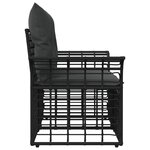 vidaXL Loveseat d'extérieur 2 Pièces Noir et Gris foncé polyrotin
