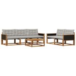 vidaXL Ensemble de canapés d'extérieur 6 Pièces Naturel et gris clair