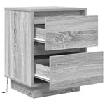 VidaXL Tables de chevet avec lumières LED 2Pièces sonoma gris 38x34x50 cm