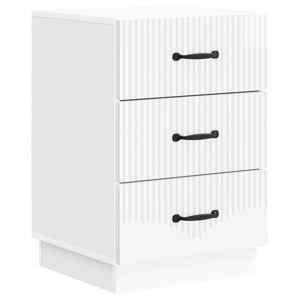 vidaXL Cabinet de chevet avec tiroir Blanc brillant 43 x 41 x 63 5 cm