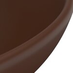 vidaXL Lavabo rond salle de bain Marron foncé mat 32 5x14 cm Céramique