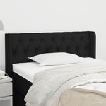 vidaXL Tête de lit avec oreilles Noir 93x16x78/88 cm Tissu
