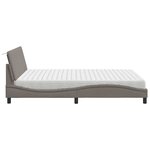 vidaXL Lit avec matelas taupe 160x200 cm tissu