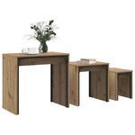 vidaXL Table basse 3 Pièces Chêne artisanal Bois d'ingénierie