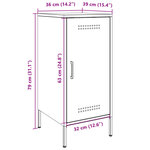 vidaXL Buffets 2 Pièces noir 36x39x79 cm acier laminé à froid