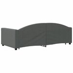 vidaXL Lit de jour avec gigogne sans matelas gris foncé 90x190 cm
