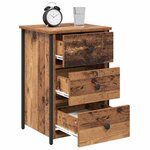 vidaXL Cabinet de chevet avec tiroir Marron Bois Recyclé Solide