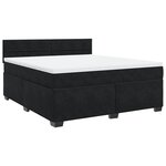 vidaXL Sommier à lattes de lit avec matelas Noir 180x200 cm Velours