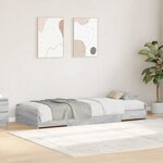 vidaXL Cadre de lit Gris Sonoma 90 x 200 cm Bois d'ingénierie