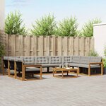 vidaXL Ensemble de canapés d'extérieur 10 Pièces Gris Naturel et Clair