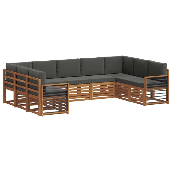 vidaXL Ensemble de canapé d'angle 9 Pièces Naturel et Anthracite