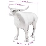 Sculpture de taureau vidaXL Argent 20x17x23 cm Aluminium