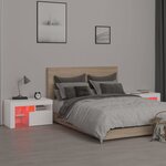 vidaXL Tables de chevet 2 Pièces et lumières LED Blanc 70x36 5x40 cm