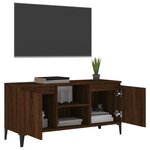 vidaXL Meuble TV avec pieds en métal Chêne marron 103 5x35x50 cm