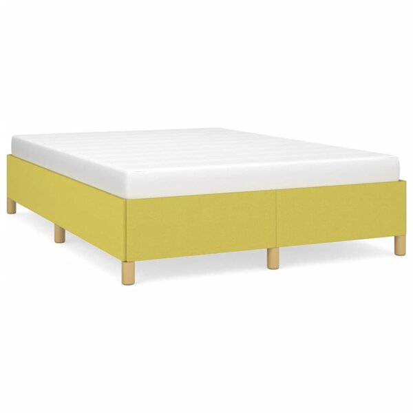 vidaXL Cadre de lit sans matelas vert 140x190 cm tissu