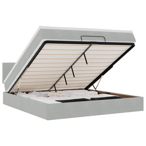 VidaXL Cadre de lit ottoman avec matelas gris clair 180x200 cm velours