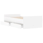 vidaXL Cadre de lit avec tiroirs blanc 90x200 cm
