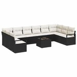 vidaXL Ensemble de canapé de jardin 11 Pièces Marron et Crème