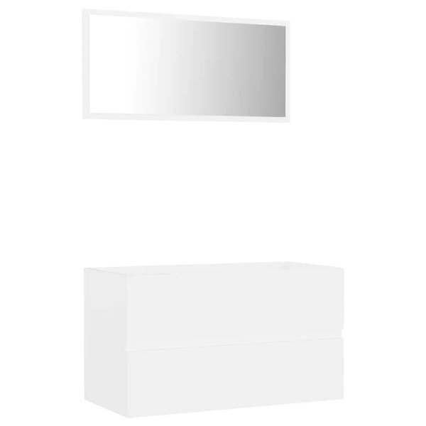 vidaXL Ensemble de meubles salle de bain 2 Pièces blanc bois d'ingénierie