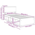 vidaXL Cadre de lit Blanc 100 x 200 cm Bois d'ingénierie
