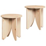 vidaXL Table basse 2 Pièces Naturel