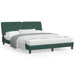 vidaXL Lit avec matelas vert foncé 160x200 cm velours