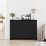 vidaXL Buffet Noir 102 x 33 x 75 cm Bois d'ingénierie