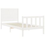 vidaXL Cadre de lit sans matelas blanc bois de pin massif