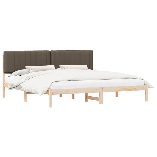 vidaXL Cadre de lit avec tête de lit rembourrée Taupe 200 x 200 cm