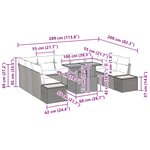 vidaXL Ensemble de salle à manger pour jardin 10 Pièces Noir et Marron