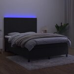 vidaXL Sommier à lattes de lit et matelas LED Noir 140x200 cm Velours