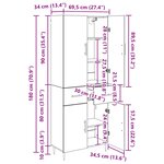 vidaXL Haut Armoire Bois Ancien 69 5 x 34 x 180 cm Bois d'ingénierie