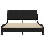 vidaXL Cadre de lit sans matelas Hanko noir 140x200 cm tissu