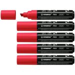 Marqueur pointe large FREE acrylic T800C rouge foncé x 5 STABILO