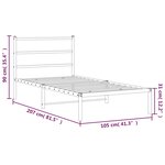 vidaXL Cadre de lit métal sans matelas avec tête de lit noir 100x200cm