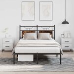 vidaXL Cadre de lit sans matelas chêne fumé 120x190 cm bois ingénierie