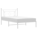 vidaXL Cadre de lit métal sans matelas et tête de lit blanc 107x203 cm