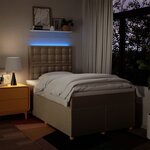 vidaXL Sommier à lattes de lit avec matelas crème 120x190 cm tissu