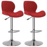 vidaXL Tabourets de bar lot de 2 rouge bordeaux velours