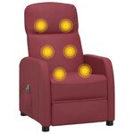 vidaXL Fauteuil de massage électrique Rouge bordeaux Similicuir