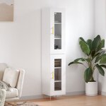 vidaXL Buffet haut Blanc 34 5x34x180 cm Bois d'ingénierie