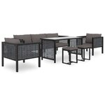 vidaXL Canapé central sectionnel et coussin Résine tressée Anthracite
