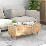 vidaXL Table basse Marron 80x40x30 cm Bois d'ingénierie et pin massif